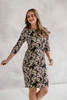  Milky Classic Stillkleid, 3/4 Arm, schwarz, mit Blumen