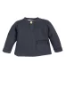 Natürliches Waffel-Baby-Polo-Sweatshirt – Schwarz