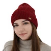 Wintermütze Damen, dunkelrot, mit Merinowolle Shila