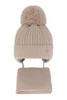 Winterset Mädchen: Mütze und Schal mit Bommel Beige Marisa