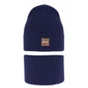 Herbst und Frühlingsset Jungen: Mütze und Schlauchschal, mit Baumwolle, Navy Blau Fenix