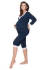 FÜTTERPYJAMASHOSE MIT DRUCKFREIEM EINSATZ, MARINEBLAU