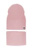 Herbst und Frühlingsset Mädchen: Mütze und Schlauchschal, mit Baumwolle, Rosa Farinka