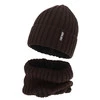Winterset Jungen: Mütze und Schlauchschal, braun, mit Merinowolle, Fleecefutter, Banasko