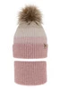 Winterset Mädchen: Mütze und Schlauchschal mit Bommel Rosa Gimena