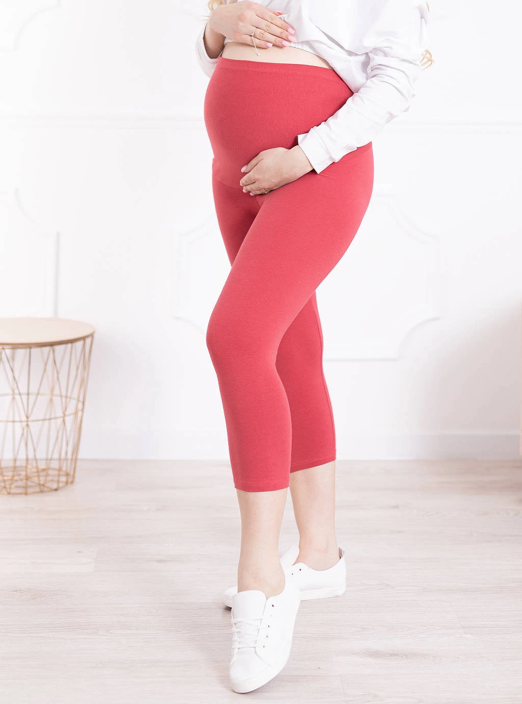 Kurze umstandsleggings 3/4 carmine