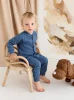  Natürliche Waffel-Babyhose – Denim