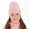 Herbst und Frühlingsset Mädchen: Mütze und Schlauchschal 100% extrafeine Merinowolle Rosa Chelsie
