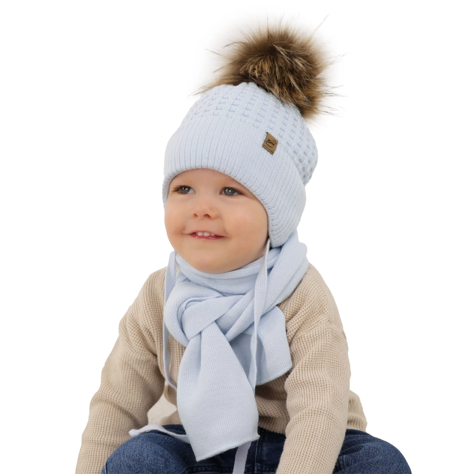 Winterset für Jungen: Mütze und Schal in Navy Blau Salem