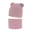Herbst und Frühlingsset Mädchen: Mütze und Schlauchschal, mit Baumwolle, Rosa Nicolette