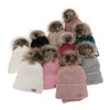 Winterset Mädchen: Mütze und Schlauchschal mit Bommel Rosa Willow