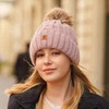 Wintermütze Damen mit Bommel Grau Euforia