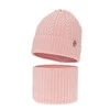 Winterset Mädchen: Mütze und Schlauchschal aus 100% extrafeiner Merinowolle in Rosa Jenny