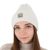 Wintermütze Damen aus Merinowolle Weiß Benedetta