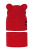 Herbst und Frühlingsset Jungen: Mütze und Schlauchschal, mit Baumwolle, Rot Grajan