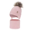 Winterset Mädchen: Mütze und Schlauchschal, Winter, rosa, mit Bommel, Primula