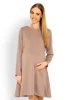  KLASSISCHES A-LINIEN-Cappuccino-KLEID