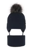 Winterset für Jungen: Mütze und Schlauchschal mit Bommel in Navy Blau Honed