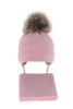 Winterset Mädchen: Mütze und Schal Merinowolle Rosa Rosalina