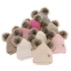 Winterset Mädchen: Mütze und Schlauchschal aus 100% extrafeiner Merinowolle in Beige Silvia