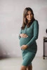  Bauchgeripptes Umstands- und Stillkleid, Mint