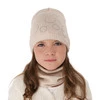 Herbst und Frühlingsset Mädchen: Mütze und Schlauchschal, mit Baumwolle, Beige Amarilla