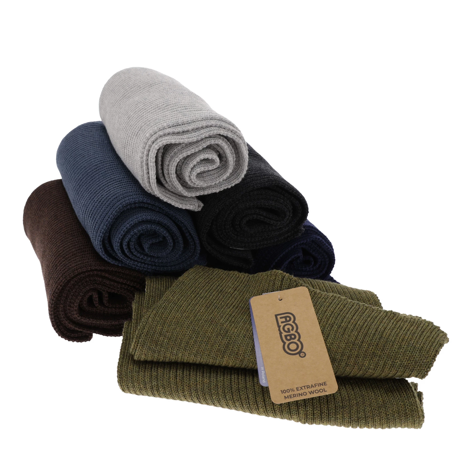 Schlauchschal Herren 100% extrafeine Merinowolle Grau Brayan