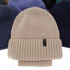 Mütze und Schlauchschal für Jungen, Winterset, 100% Merinowolle, mit Merinowolle gefüttert, Schwarz Harbin