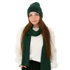 Damen-Set Frühling - Winter: Mütze und Schal Grün 100% extrafeine Merinowolle Melpomena