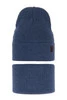 Herbst und Frühlingsset Jungen: Mütze und Schlauchschal, mit Baumwolle, Blau Dragon