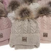 Winterset für Mädchen: Mütze und Schlauchschal mit Bommel in Rosa Finess