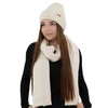 Winterset Damen: Mütze und Schal, Winter, hellbeige, mit Merinowolle, Seala