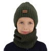 Winterset für Jungen: Mütze und Schlauchschal in Khaki Fargo