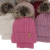Winterset für Mädchen: Mütze und Schlauchschal aus Merinowolle in Violet Mirabel