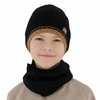 Herbst und Frühlingsset Jungen: Mütze und Schlauchschal, schwarz, mit Baumwolle, Eirik