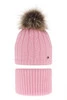 Winterset Mädchen: Mütze und Schlauchschal mit Bommel Rosa Amaltea