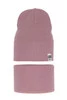 Herbst und Frühlingsset Mädchen: Mütze und Schlauchschal, mit Baumwolle, Rosa Farinka