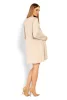 KLASSISCHES A-LINIEN-KLEID, BEIGE