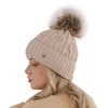 Wintermütze Damen mit Bommel Grün Laona