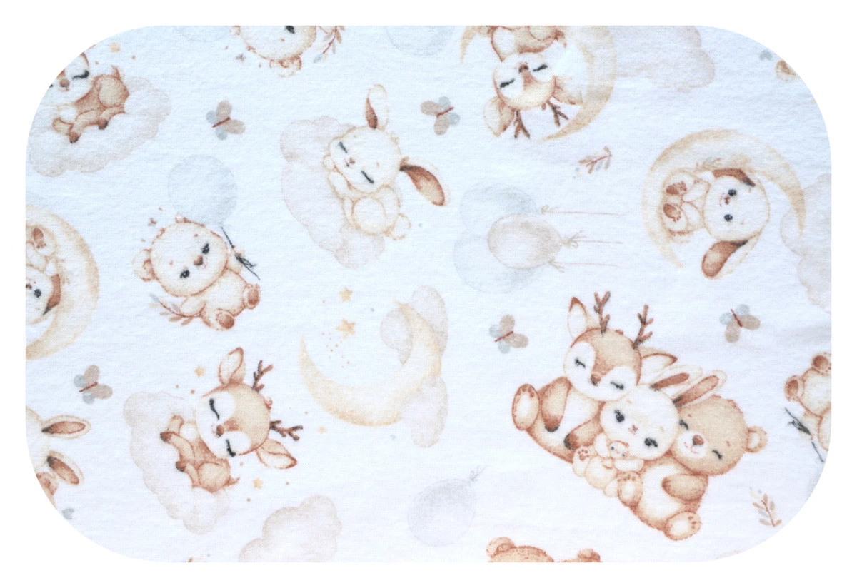 Flanellwindeln 70x80 - Teddy Hirsch auf einer Wolke von rosa Hintergrund