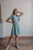 Milky Waves Stillkleid mit kurzen Ärmeln, Mint