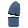 Herbst und Frühlingsset Jungen: Mütze und Schlauchschal Blau Rumel