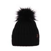 Wintermütze Damen aus Merinowolle Schwarz Texa