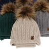 Winterset für Jungen: Mütze und Schlauchschal mit Bommel in Beige Pago
