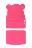 Herbst und Frühlingsset Mädchen: Mütze und Schlauchschal, mit Baumwolle, Rosa Kajra