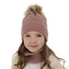 Winterset für Mädchen: Mütze und Schlauchschal mit Bommel in Rosa Egeria
