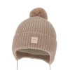Wintermütze für Mädchen aus 100% extrafeiner Merinowolle, gefüttert mit Wollfleece in Camel Havana