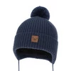 Wintermütze Jungen 100% extrafeine Merinowolle, gefüttert mit Wollfleece Navy Blau Tacco