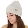 Damenmütze Frühling- Winter Weiß 100% extrafeine Merinowolle Sophie