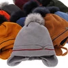 Winterset Jungen: Mütze und Schlauchschal mit Bommel Camel Burgund